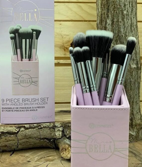 Bella 9 Pieces Brush Set with Holder